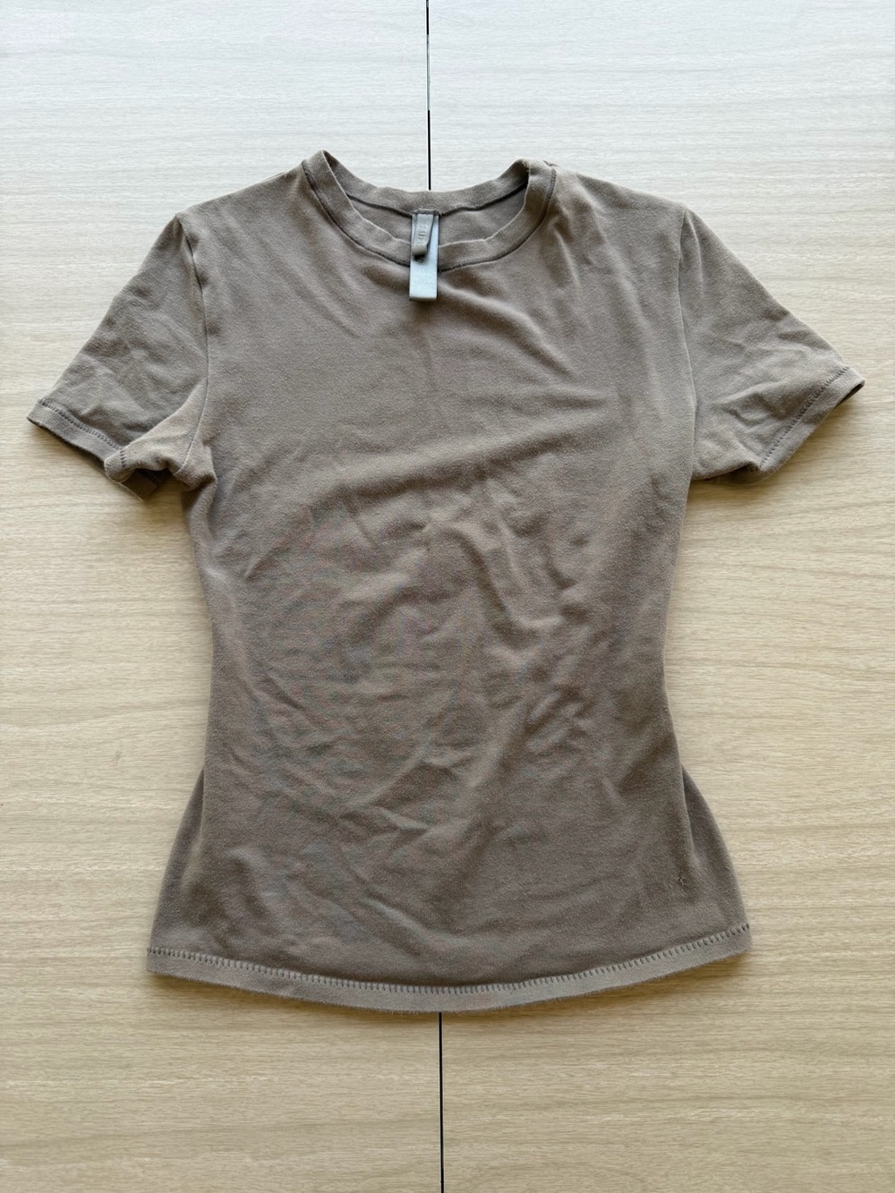 SKIMS Women’s Brown Short Sleeve Crewneck Cotton T-Shirt XS